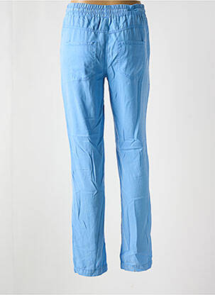 Pantalon droit tissage popeline taille normale bleu ANNA MONTANA femme