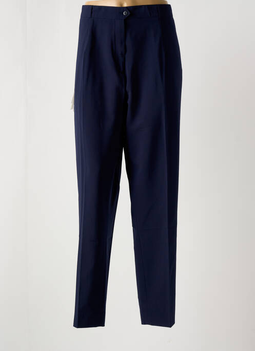 Pantalon droit taille à pinces taille haute bleu NOLWENN femme
