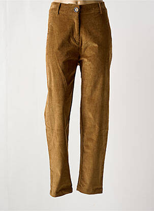 Pantalon slim stretch taille haute marron AGATHE & LOUISE femme