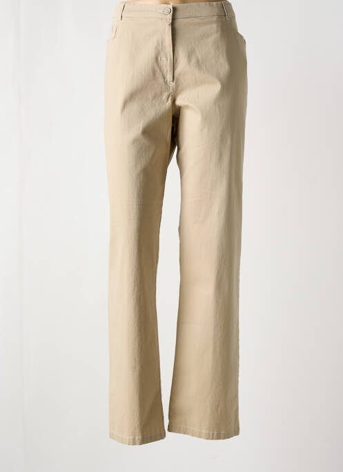 Jeans coupe droite beige CHRISTINE LAURE pour femme