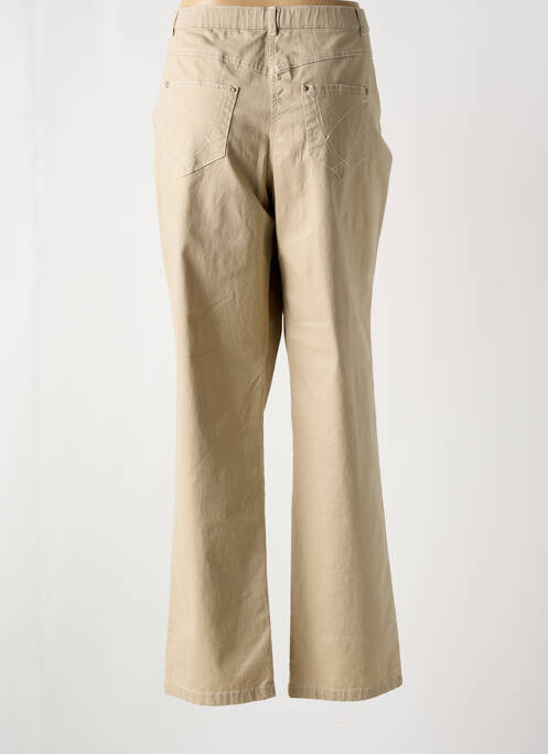 Jeans coupe droite beige CHRISTINE LAURE pour femme