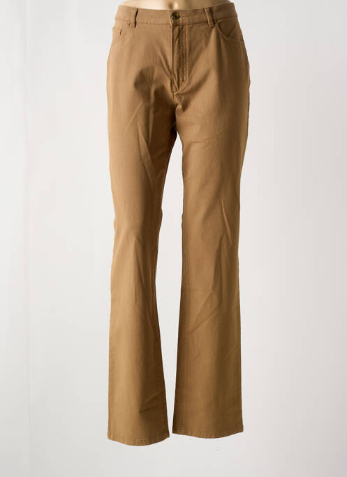 Pantalon droit marron BRUNO SAINT HILAIRE pour femme