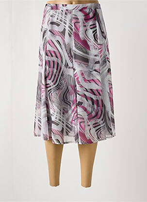 Jupe mi-longue coupe évasée rose GEVANA femme