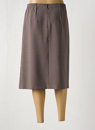 Jupe mi-longue coupe évasée marron GEVANA femme