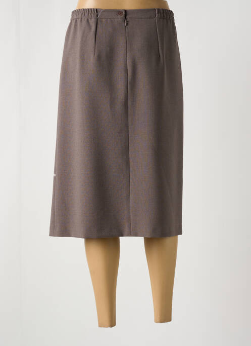 Jupe mi-longue marron GEVANA pour femme