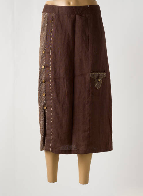 Jupe mi-longue marron JAC JAC pour femme