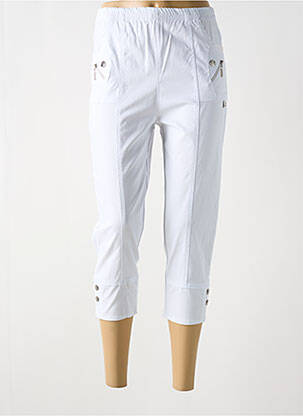 Pantacourt taille élastique taille haute blanc CHERRY B femme