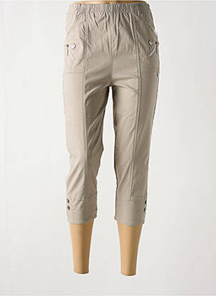 Pantacourt taille haute taille haute gris CHERRY B femme