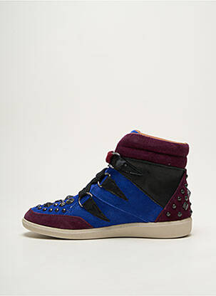 Baskets nubuck talon plat jusqu'à 3cm bleu GROUNDFIVE femme