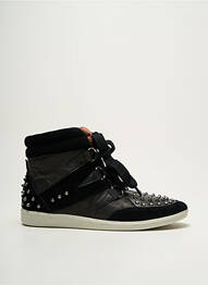 Baskets tissage satiné talon plat jusqu'à 3cm noir GROUNDFIVE femme