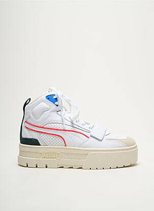 Baskets matière lisse talon de 4 à 6cm blanc PUMA femme
