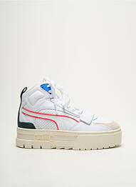 Baskets matière lisse talon de 4 à 6cm blanc PUMA femme