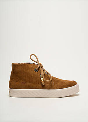 Baskets bout rond talon plat jusqu'à 3cm marron ARMISTICE femme