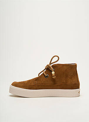 Baskets bout rond talon plat jusqu'à 3cm marron ARMISTICE femme