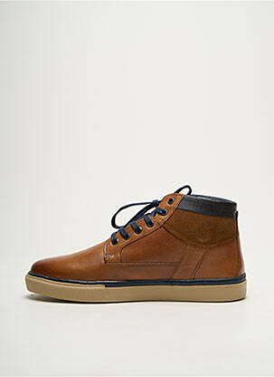 Baskets matière lisse bout rond marron REDSKINS homme