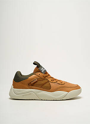 Baskets matière lisse bout rond marron SUPRA homme