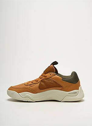 Baskets matière lisse bout rond marron SUPRA homme