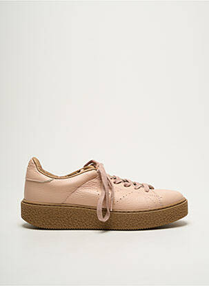 Baskets matière lisse talon plat jusqu'à 3cm rose VICTORIA femme