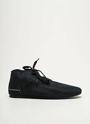 Baskets matière lisse talon plat jusqu'à 3cm noir ELEVEN PARIS femme