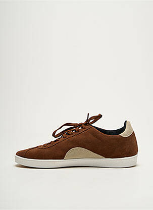 Baskets nubuck talon plat jusqu'à 3cm marron IPPON VINTAGE femme
