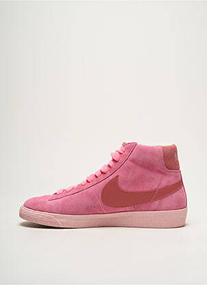 Baskets nubuck talon plat jusqu'à 3cm rose NIKE femme