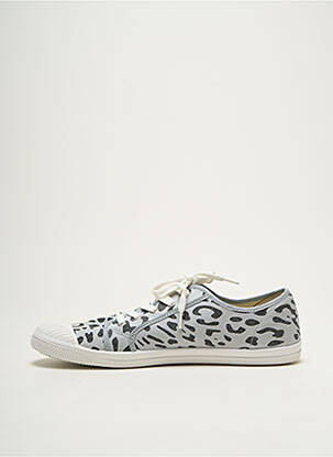 Baskets tissage satiné talon plat jusqu'à 3cm gris NO BOX femme