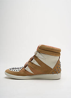 Baskets fermeture lacets talon plat jusqu'à 3cm beige GROUNDFIVE femme