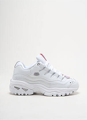 Baskets fermeture lacets bout rond blanc SKECHERS fille