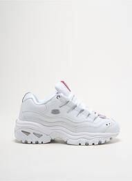 Baskets fermeture lacets bout rond blanc SKECHERS fille