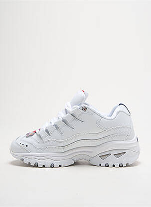 Baskets fermeture lacets bout rond blanc SKECHERS fille