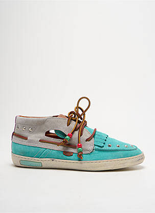 Chaussures bâteau nubuck talon plat jusqu'à 3cm bleu DOLFIE femme
