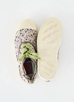 Baskets fermeture lacets bout rond beige BENSIMON fille