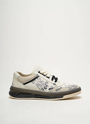 Baskets tissage satiné bout rond beige BRONX homme