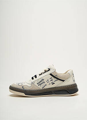 Baskets tissage satiné bout rond beige BRONX homme