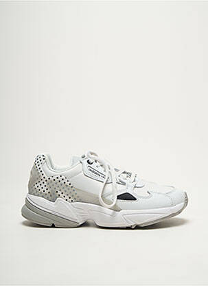Baskets tissage satiné talon plat jusqu'à 3cm blanc ADIDAS femme