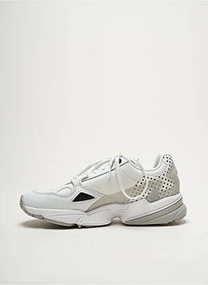 Baskets tissage satiné talon plat jusqu'à 3cm blanc ADIDAS femme