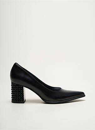 Escarpins tissage satiné talon de 4 à 6cm noir MYMA femme