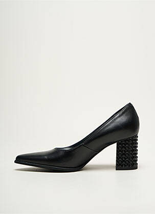 Escarpins tissage satiné talon de 4 à 6cm noir MYMA femme