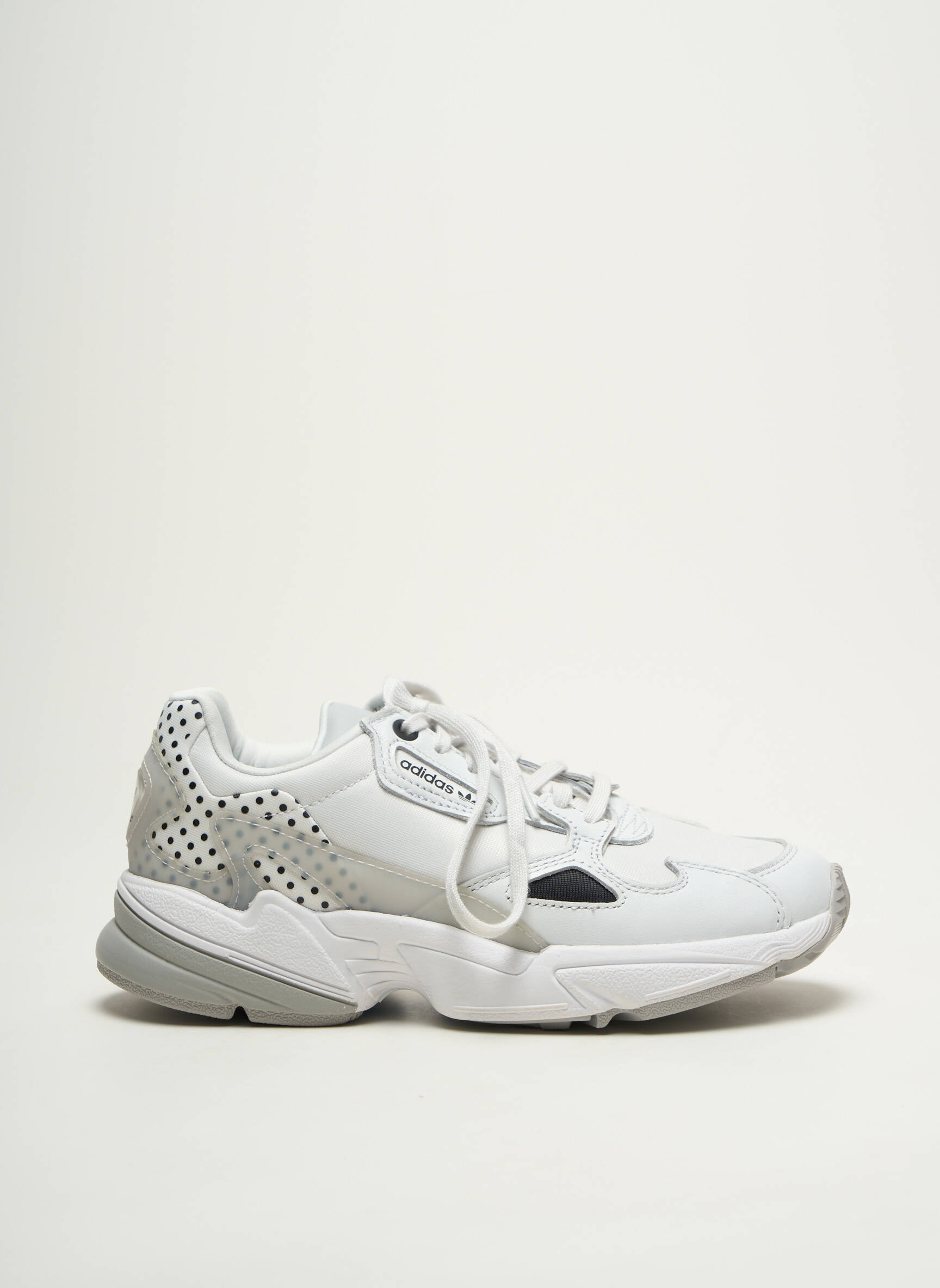 Baskets tissage satiné talon plat jusqu'à 3cm blanc ADIDAS femme