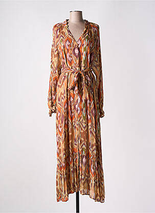 Robe longue manches longues manches longues orange LA PETITE ETOILE femme