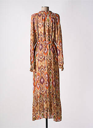 Robe longue manches longues manches longues orange LA PETITE ETOILE femme