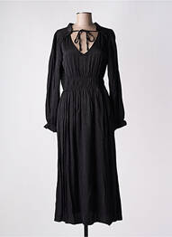 Robe longue manches longues manches longues noir EMILIE.K femme