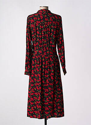 Robe mi-longue imprimé fleurs manches longues rouge KING LOUIE femme