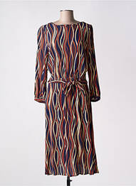 Robe mi-longue imprimé fantaisie manches longues bleu KING LOUIE femme