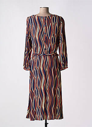 Robe mi-longue imprimé fantaisie manches longues bleu KING LOUIE femme