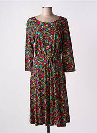 Robe mi-longue imprimé fleurs manches 3/4 noir KING LOUIE femme