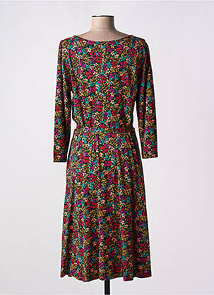 Robe mi-longue imprimé fleurs manches 3/4 noir KING LOUIE femme