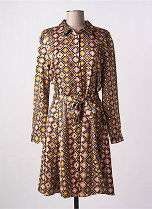Robe courte manches longues manches longues marron LA PETITE ETOILE femme
