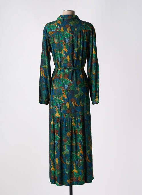 Robe longue manches longues manches longues vert AGATHE & LOUISE femme
