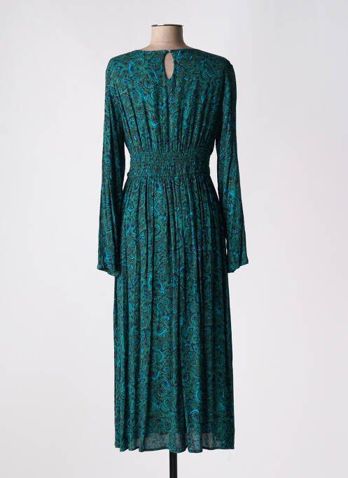 Robe longue manches longues manches longues vert CALIE femme